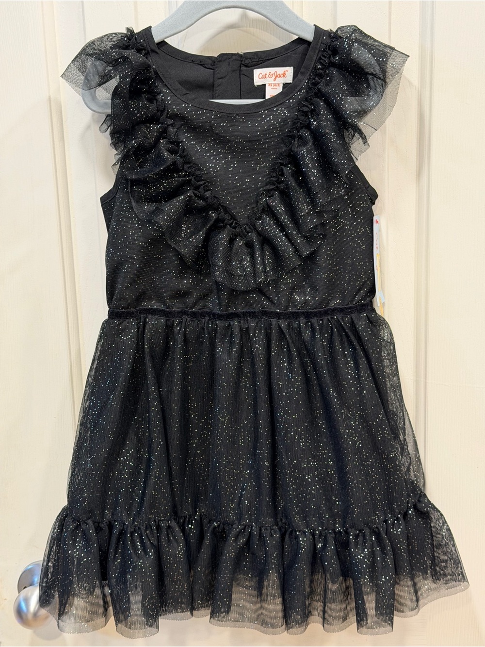 Cat & Jack Black Glitter Ruffle Tulle Dress